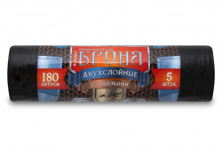 Мешки для мусора ПВД 180л в рул. БРОНЯ (90*110/60мкм 10шт/рул 10 рул/кор) черные ВР-0011Н