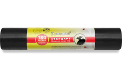 Мешки для мусора ПВД 180л в рул. Стандарт (90*110/27мкм 10шт/рул 20рул/кор) черные ВР-0086Б